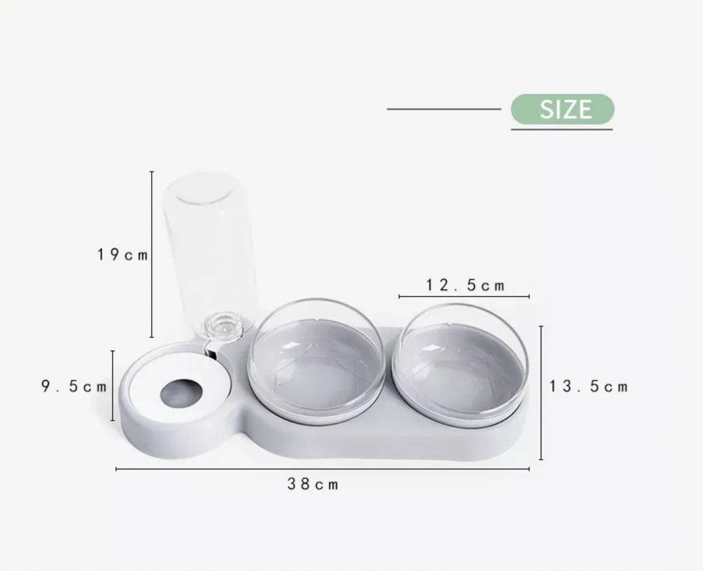 Double Pet Bowl with Water Dispenser